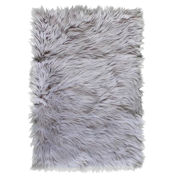Super Area Rugs Soft Faux Sheepskin Fur Fluffy Area Rug - Gray, 8& x 10&