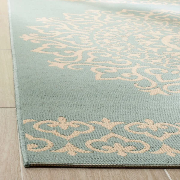 Safavieh Linden LND183L Cream/Aqua 4& x 6& Area Rug