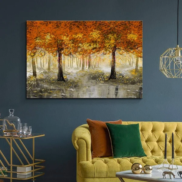 Wall26-canvas Wall Art-Oil Painting Red Forest Theme for Living Room-Giclee Painting Wall Bedroom Living House Decoration Home A