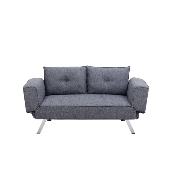 Serta Montauk Convertible Sofa in Charcoal - Grey