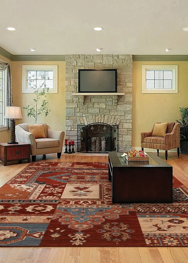 Couristan Timeless Treasures Afghan Panel Rug Antique Cream