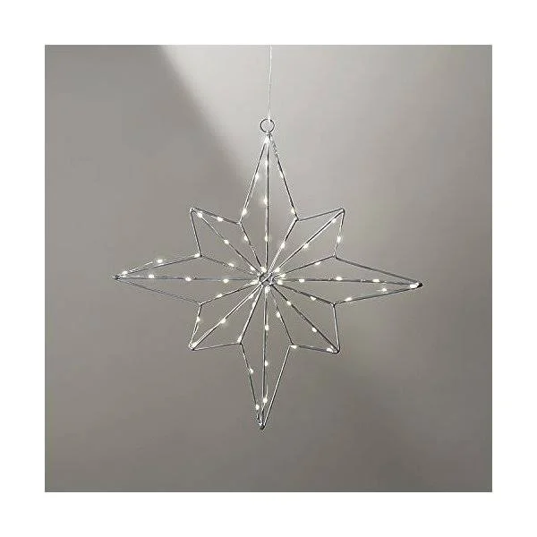 Lamplust Pre-Lit Lighted LED Star Indoor/Outdoor Use Timer Option Warm White Lights 16 inch - for Christmas Tree Window and Wall