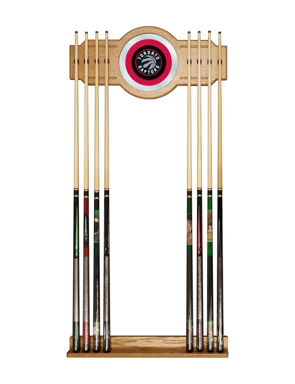 NBA Billiard Cue Rack with Mirror Toronto Raptors
