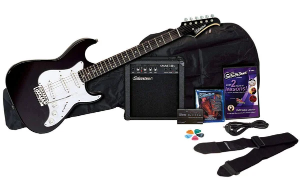 Silvertone - Revolver Electric Guitar and Amp Package - Liquid Black