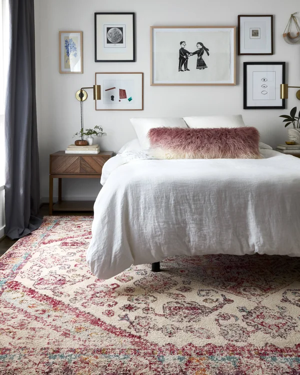 Loloi II Nadia NN-03 5&1x22 x 7&7x22 Aqua, Pink Rug