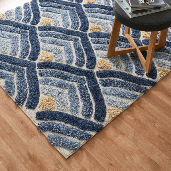 Alexander Home Julian Mid-Century Modern Shag Area Rug - 5&3x22 x 7&7x22