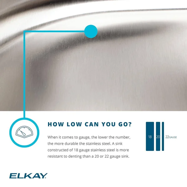 Elkay BLR1516MR2 Lustertone 15x22 Top Mount Single Bowl Bar Sink