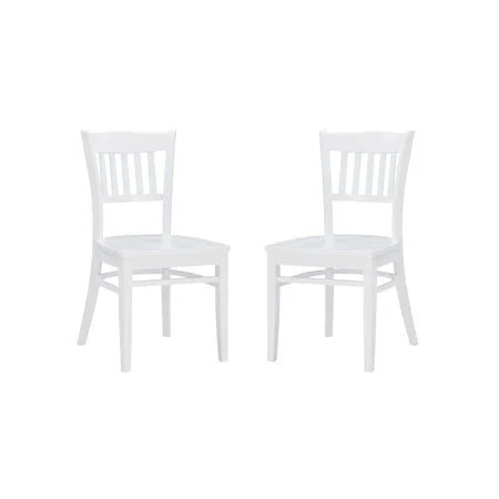 Linon Ashfield Solid Wood Dining Chairs, Set of 2, Seat Height: 18 inch, White Finish