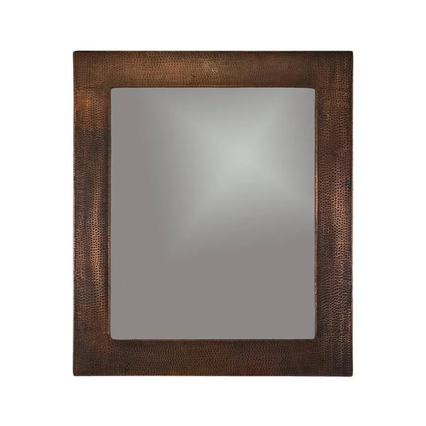 Premier Copper Products 36 Hand Hammered Rectangle Copper Mirror MFREC3631