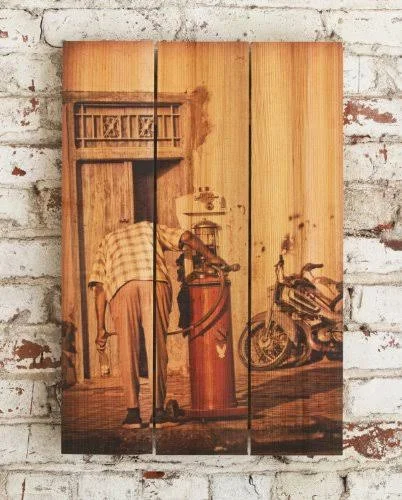 Gizaun Art Filler Up Indoor/Outdoor Full Color Cedar Wall Art