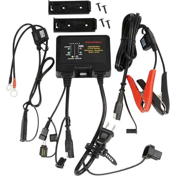 BatteryMINDer 1215C: 12 Volt-1.5 Amp Convertible Multi-Use On-Board, Benchtop Battery Charger, Battery Maintainer, and Battery D
