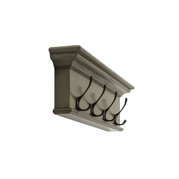 NovaSolo Halifax Mahogany Wood 4 Hook Coat Rack in Green Colour