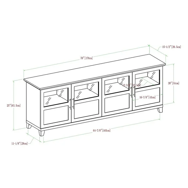Walker Edison - TV Cabinet for Most TVs Up to 78x22 - White Oak