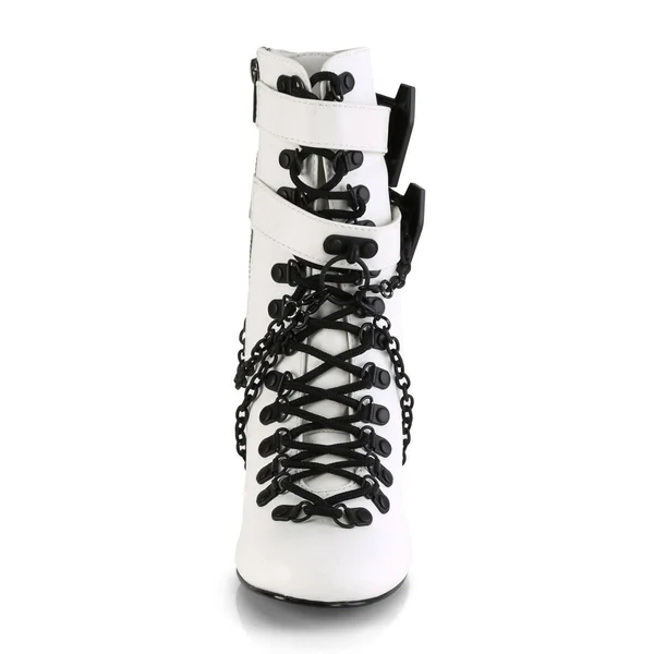 Demonia - Womens VIVIKA-128 Boots White Vegan - Size-7