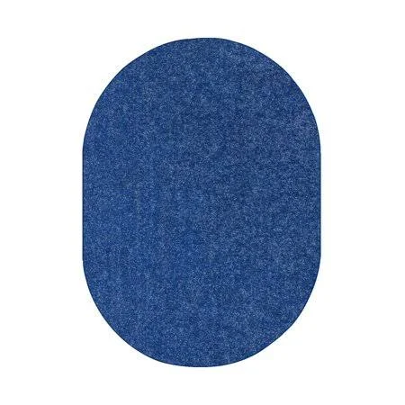Saturn Collection Solid Color Area Rugs Royal - 5'x7' Oval - Blue