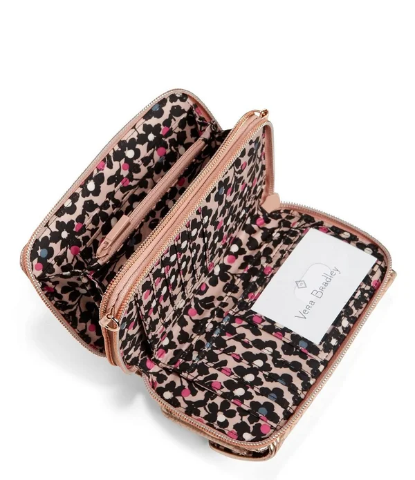 Vera Bradley Iconic RFID All in One Crossbody Rose Gold Shimmer