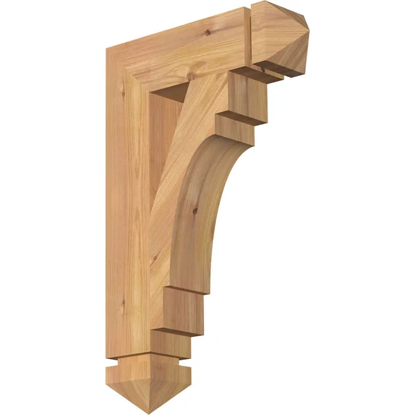 Ekena Millwork 3 1/2x22W x 14x22D x 22x22H Merced Arts & Crafts Smooth BRACKET, Western Red Cedar