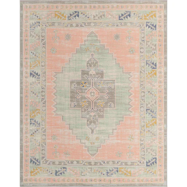 Unique Loom Whitney Geneva Area Rug - 10& 0 x 14& 0 - Powder Pink