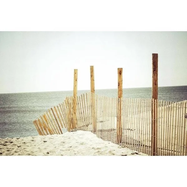Easy Art Prints Jessica Reiss's 'Wooden Beach Fence' Premium Canvas Art - 12 x 18 - Classic Black Frame