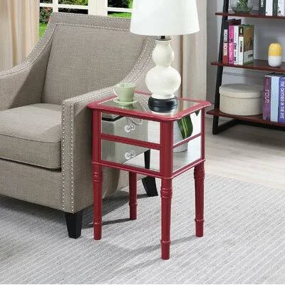 Deerwood End Table with Storage House of Hampton Color: Cranberry Red