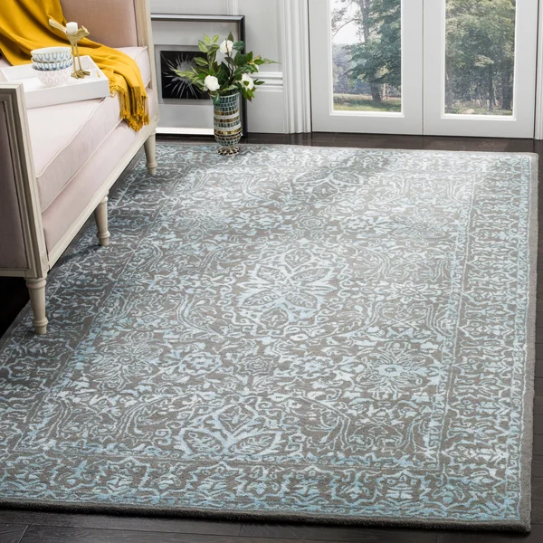 Safavieh Glamour GLM516E Blue - Dark Grey 6& x 9& Area Rug