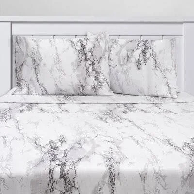 Messick Luxury Piece Marble Print Sheet Set Mercer41 Size: Queen