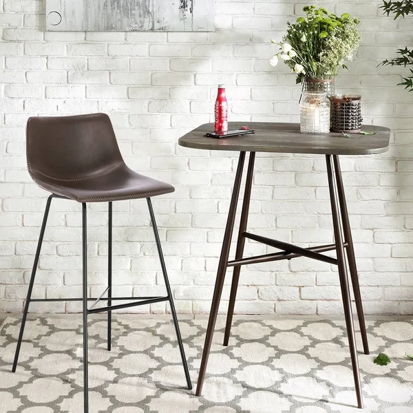 Paxton 29” Bar Stool in Brown - Set of 3, Poly & Bark