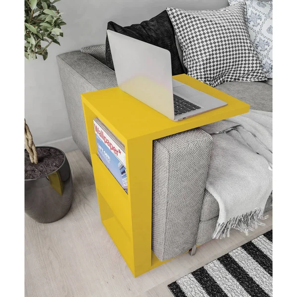 Manhattan Comfort Yellow Marine Accent End and Coffee Table - Set of 2