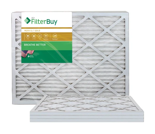AFB Gold MERV 11 18x25x1 Pleated AC Furnace Air Filter. Pack of 4 Filters. 100% produced in The USA.