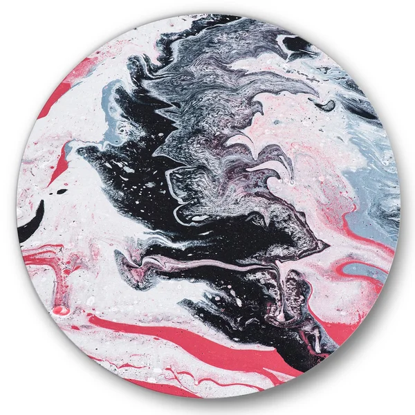 Designart 'Abstract Marble Composition in Pink and Gray I' Modern Metal Circle Wall Art - 38x38 - Disc of 38 inch
