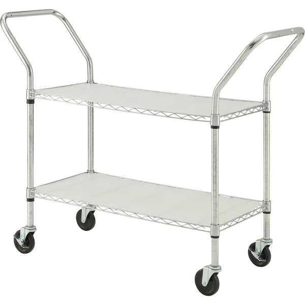 Lorell LLR45656 Light Duty Mobile Cart - Chrome