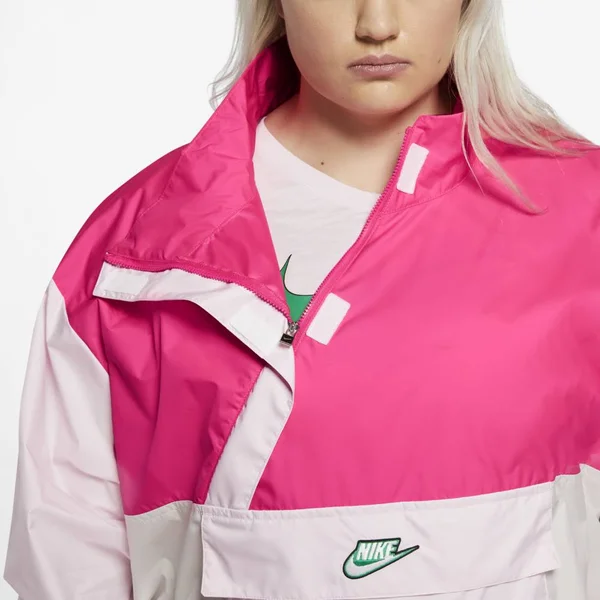 Nike Womens Icon Clash Anorak-Plus Size - Hyper Pink/Light Bone/Pink Foam