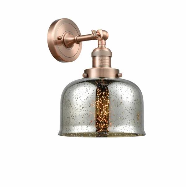 Innovations Lighting Large Bell 1 Light Semi Flush Mount 201F AC G73 (Antique Copper)