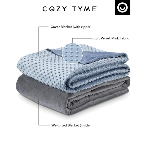 Weighted Blanket Light Blue, 48x72x22 12 lbs
