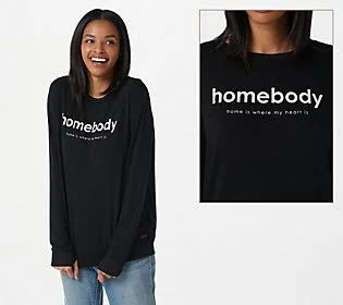 Peace Love World Comfy Knit Affirmation Top - Size Small, Black