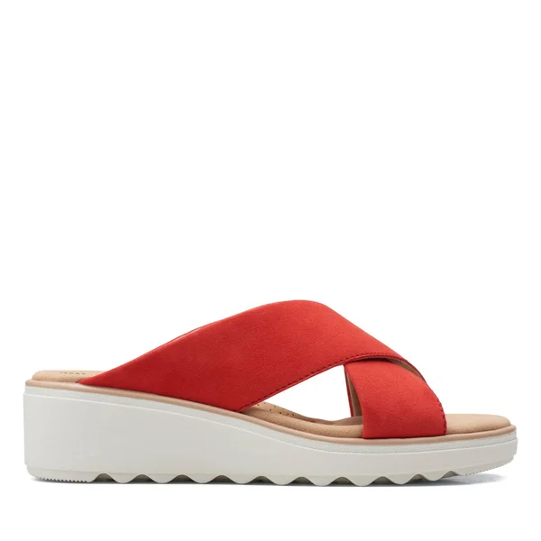 Clarks Jillian Gem Women's Shoes Red Suede : 9.5 D - Wide