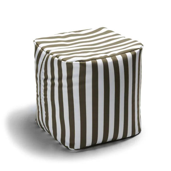 Jaxx Luckie Outdoor Pouf Ottoman - Taupe Striped