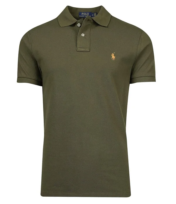 Polo Ralph Lauren Green Pique Polo Shirt, Brand Size Medium