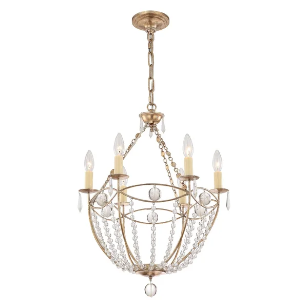 Crystorama 8306-dt Waverly 6 Light Chandelier - Distressed Twilight