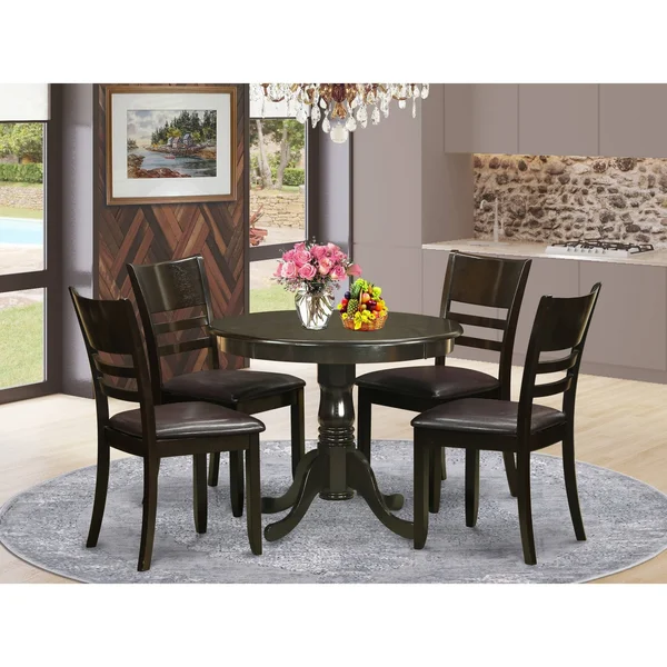 5 Piece Kitchen Table Set and 4 Dinette Chairs Faux Leather