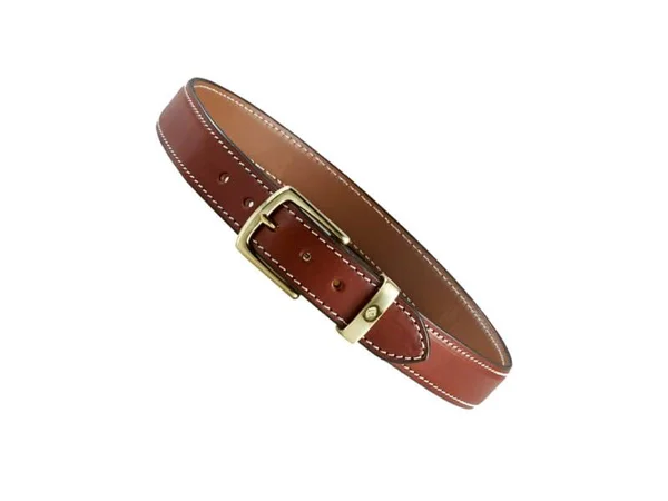Aker Leather 1.5in Reinforced Dress/gun Leather Lined Belt, Plain, Waist 48, Chrome Buckle, Tan, Large, B21-TP-48