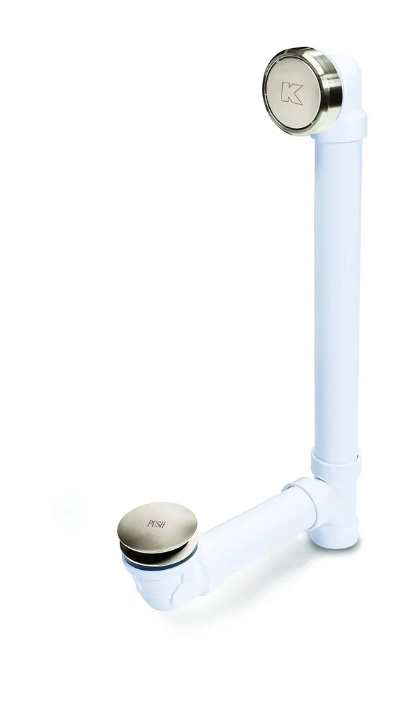 Keeney 630PVCFSBN Foot Lok Full Soak Bath Drain, Brushed Nickel