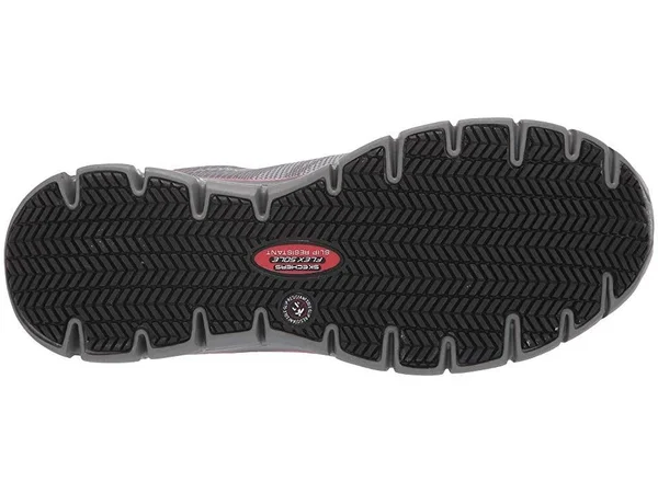 Skechers Women's Work Sure Track Saquenay Alloy Toe Shoe, Size: 5.5, Gray/Pink