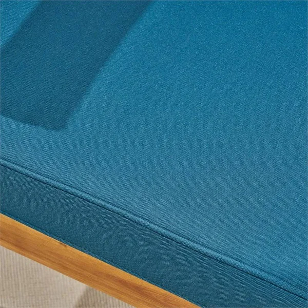 Newbury Outdoor 4 Piece Acacia Wood Chat Set with Cushions, Teak, Dark Teal
