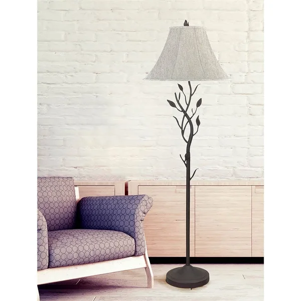 Cal Lighting Hand Forged Iron Floor Lamp, Black BO-769