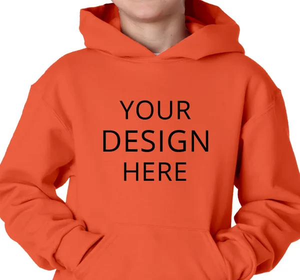 Custom Printed Jerzees Hoodies - Hooded Pullover, Size: M, Burnt Orange