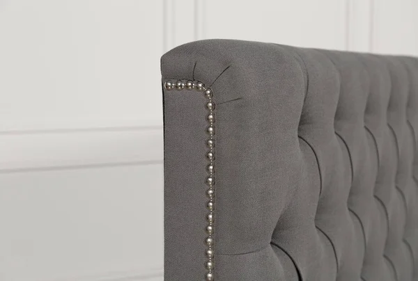 Upholstered Bed - California King Upholstered Bed Panel Bed Traditional - Leighton - Grey - Fabric - 78.7x22W x 95.7x22D x 58.7x2