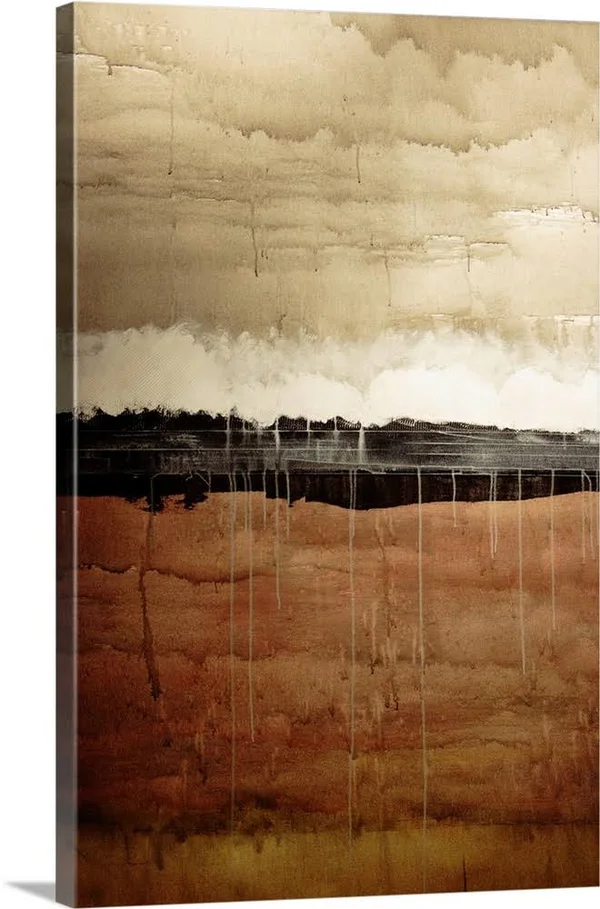 Dawn - Abstract Painting in Brown and White (acrylic Painting), Large Solid-Faced Canvas Wall Art Print, Great Big Canvas