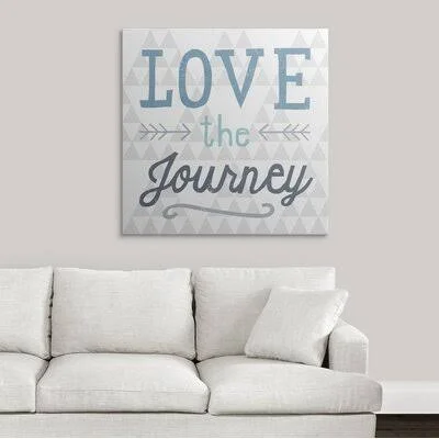&Mod Triangles Love The Journey& by Michael Mullan Textual Art Great Big Canvas Format: Canvas - Size: 35x22 H x 35x22 W x 1.5x22