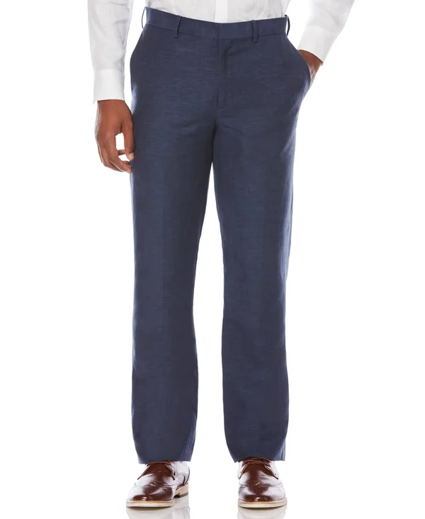Cubavera Men's Flat Front Linen Blend Dress Pant